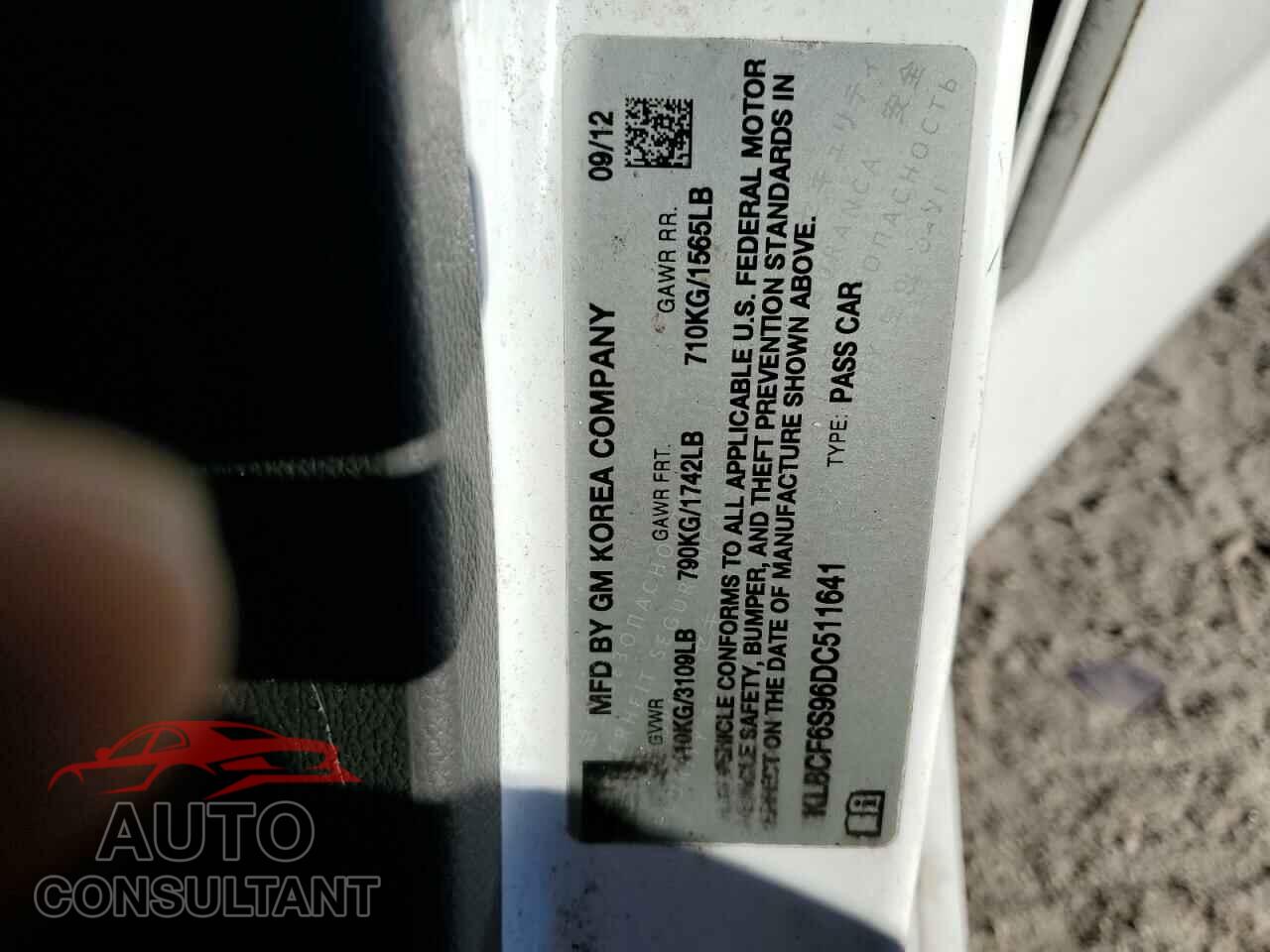 CHEVROLET SPARK 2013 - KL8CF6S96DC511641