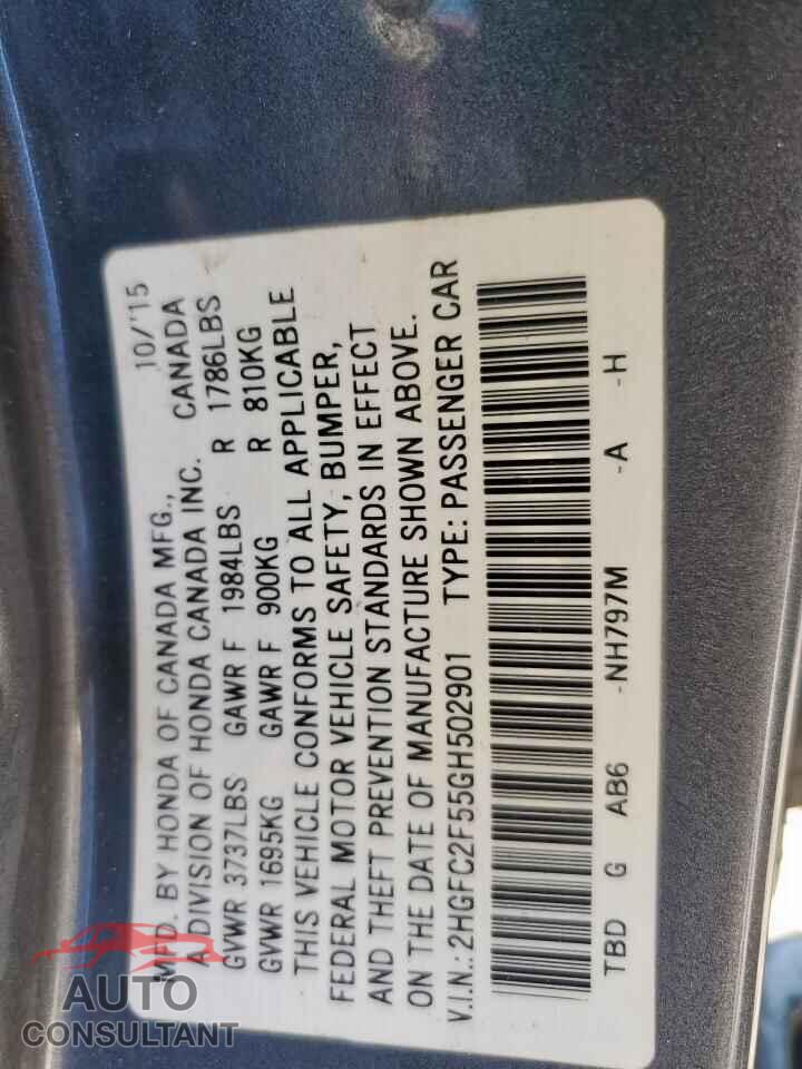 HONDA CIVIC 2016 - 2HGFC2F55GH502901
