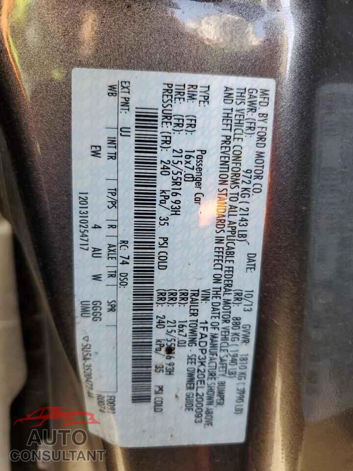 FORD FOCUS 2014 - 1FADP3K20EL200093