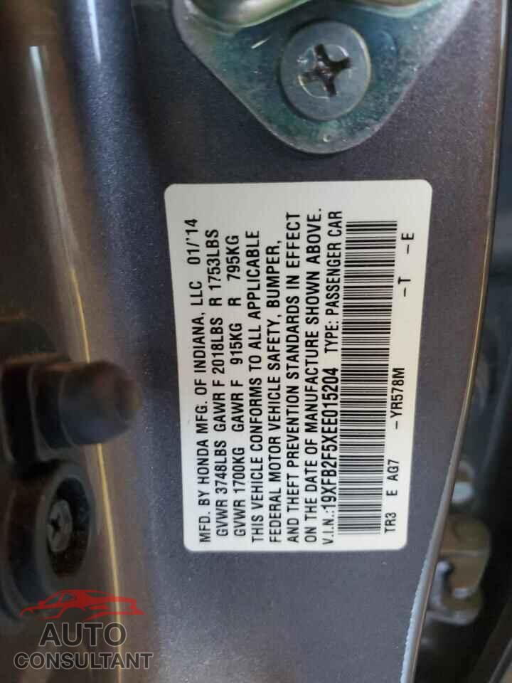 HONDA CIVIC 2014 - 19XFB2F5XEE015204
