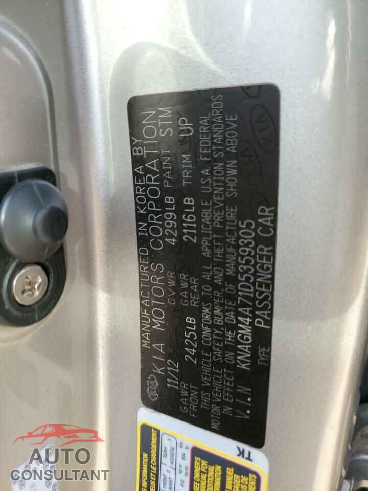 KIA OPTIMA 2013 - KNAGM4A71D5359305
