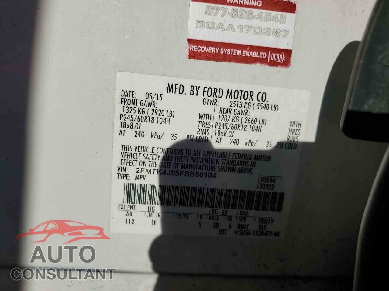 FORD EDGE 2015 - 2FMTK4J95FBB50104