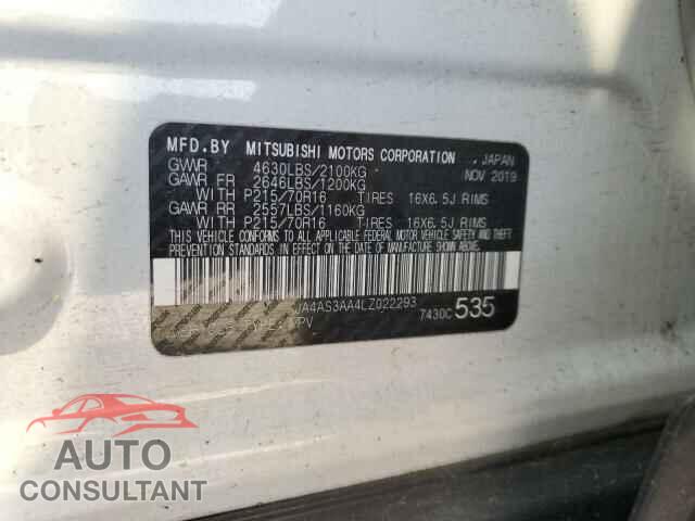 MITSUBISHI ECLIPSE 2020 - JA4AS3AA4LZ022293