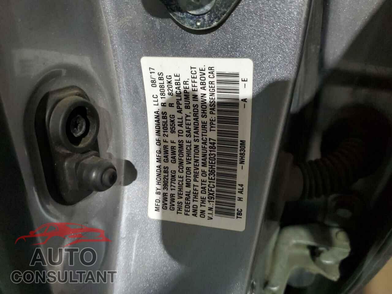HONDA CIVIC 2017 - 19XFC1E36HE031847