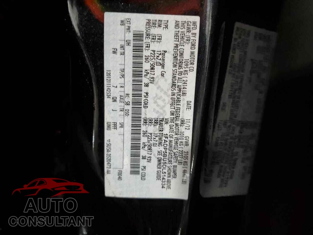 FORD CMAX 2013 - 1FADP5BU5DL514334