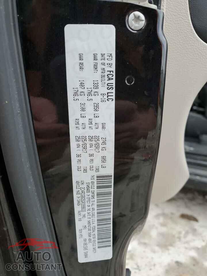 DODGE CARAVAN 2016 - 2C4RDGBG5GR399633