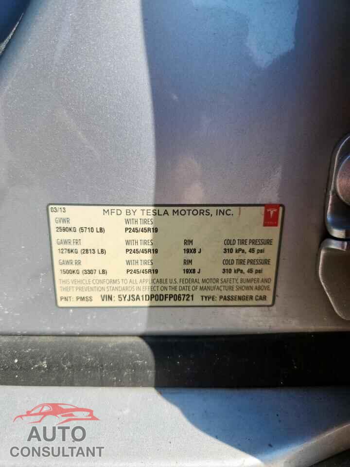 TESLA MODEL S 2013 - 5YJSA1DP0DFP06721