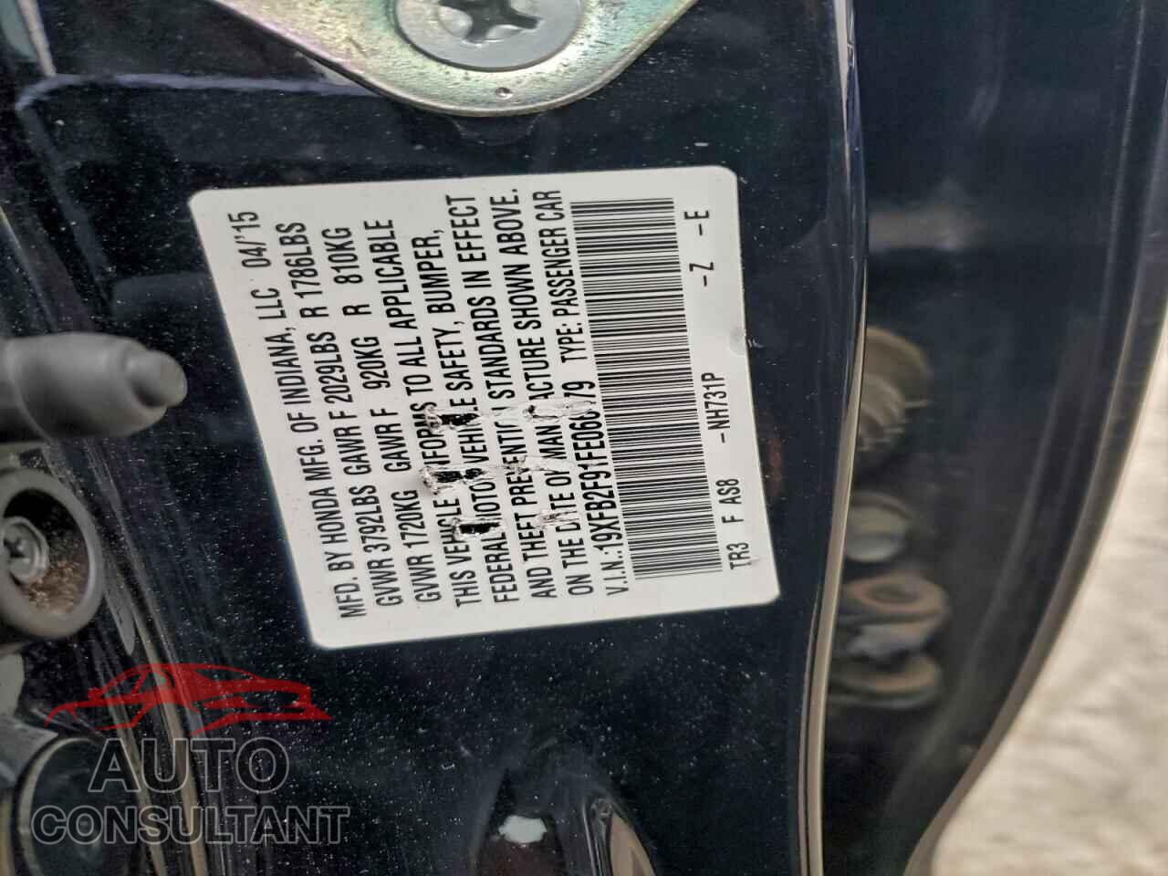 HONDA CIVIC 2015 - 19XFB2F91FE066479