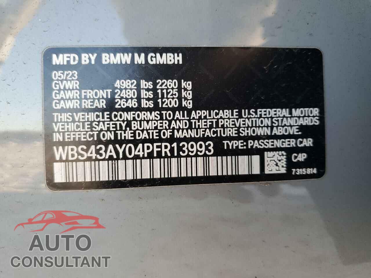 BMW M3 2023 - WBS43AY04PFR13993