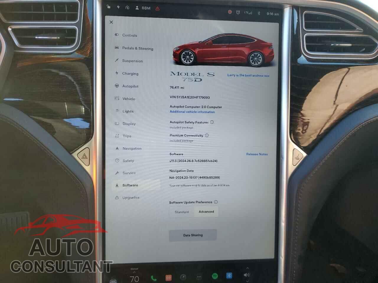 TESLA MODEL S 2017 - 5YJSA1E20HF179093