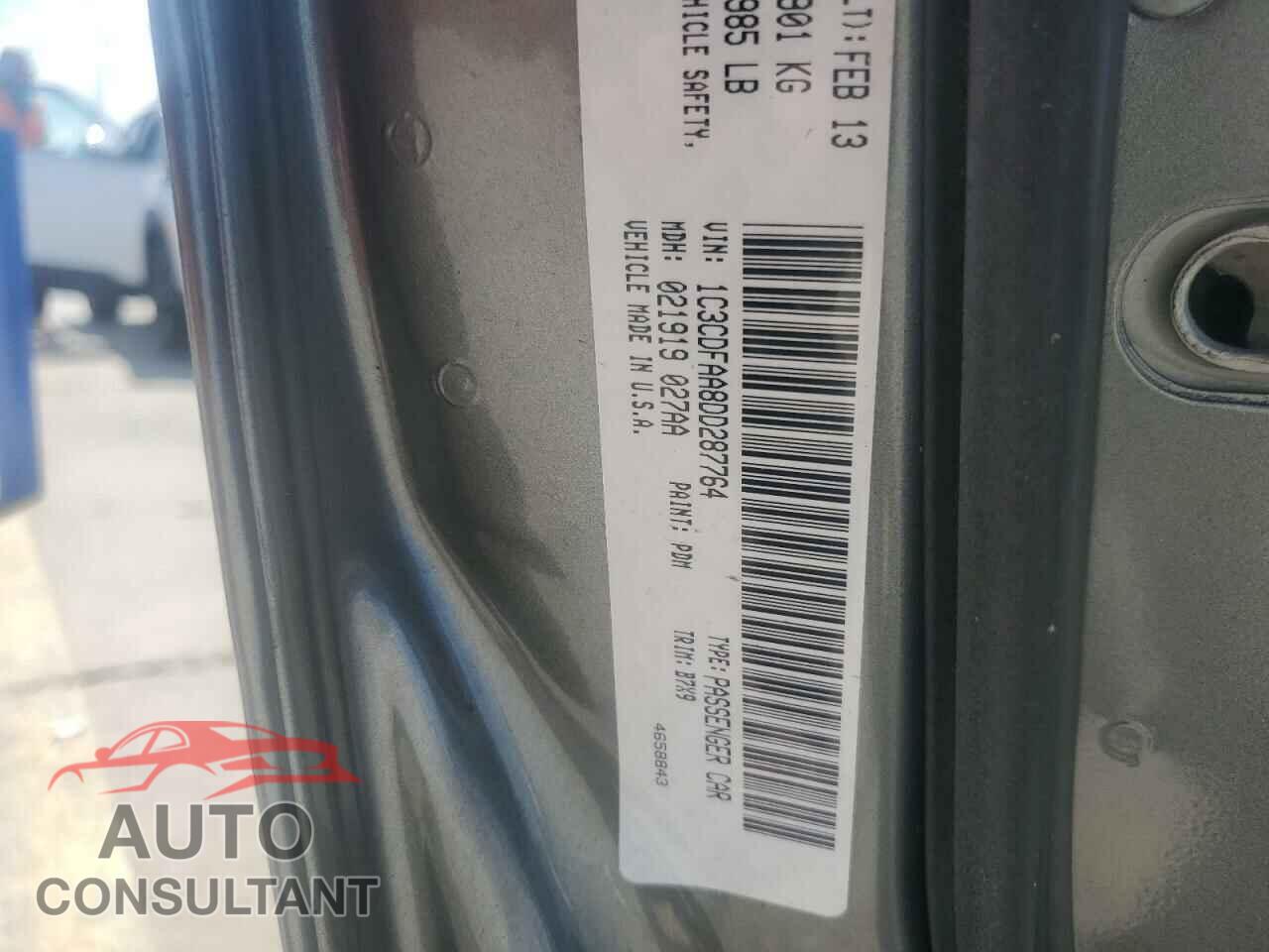 DODGE DART 2013 - 1C3CDFAA8DD287764