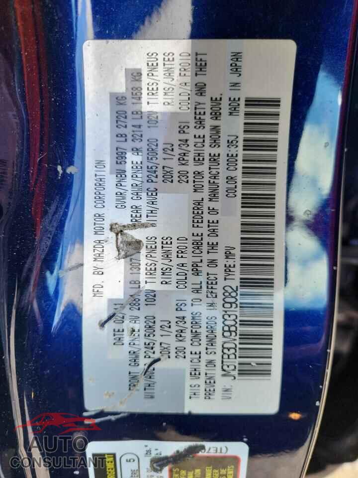 MAZDA CX-9 2011 - JM3TB3DV9B0319082