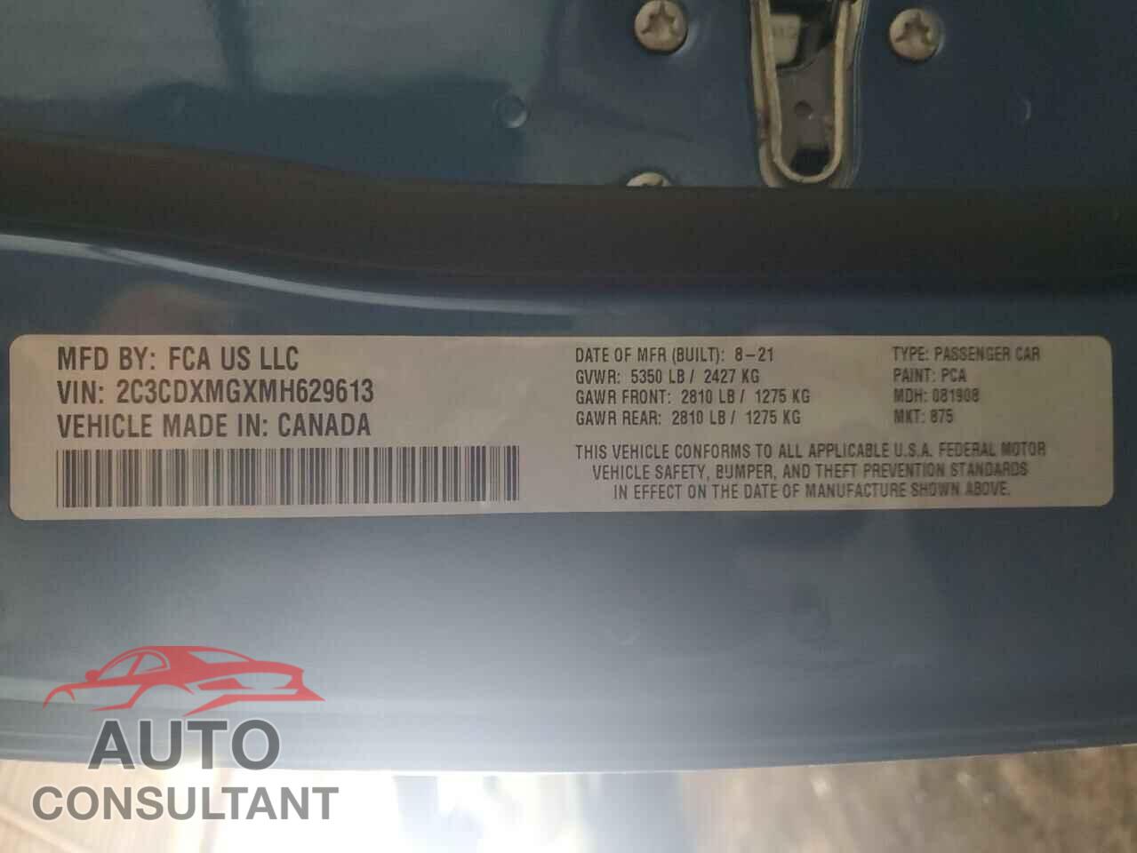 DODGE CHARGER 2021 - 2C3CDXMGXMH629613