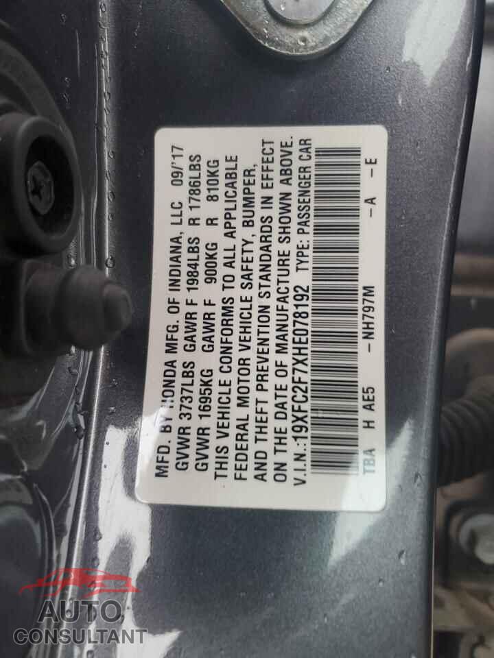 HONDA CIVIC 2017 - 19XFC2F7XHE078192