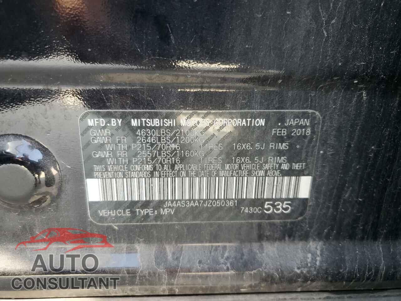 MITSUBISHI ECLIPSE 2018 - JA4AS3AA7JZ050361