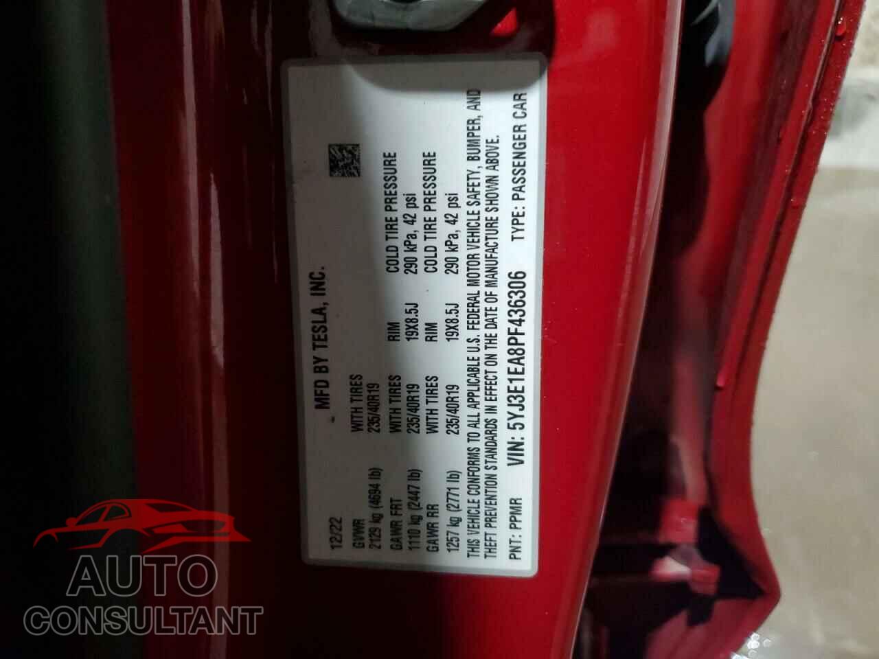 TESLA MODEL 3 2023 - 5YJ3E1EA8PF436306