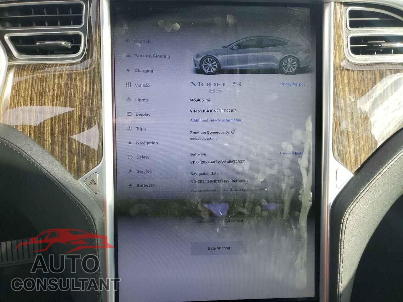 TESLA MODEL S 2013 - 5YJSA1CN7DFP27193