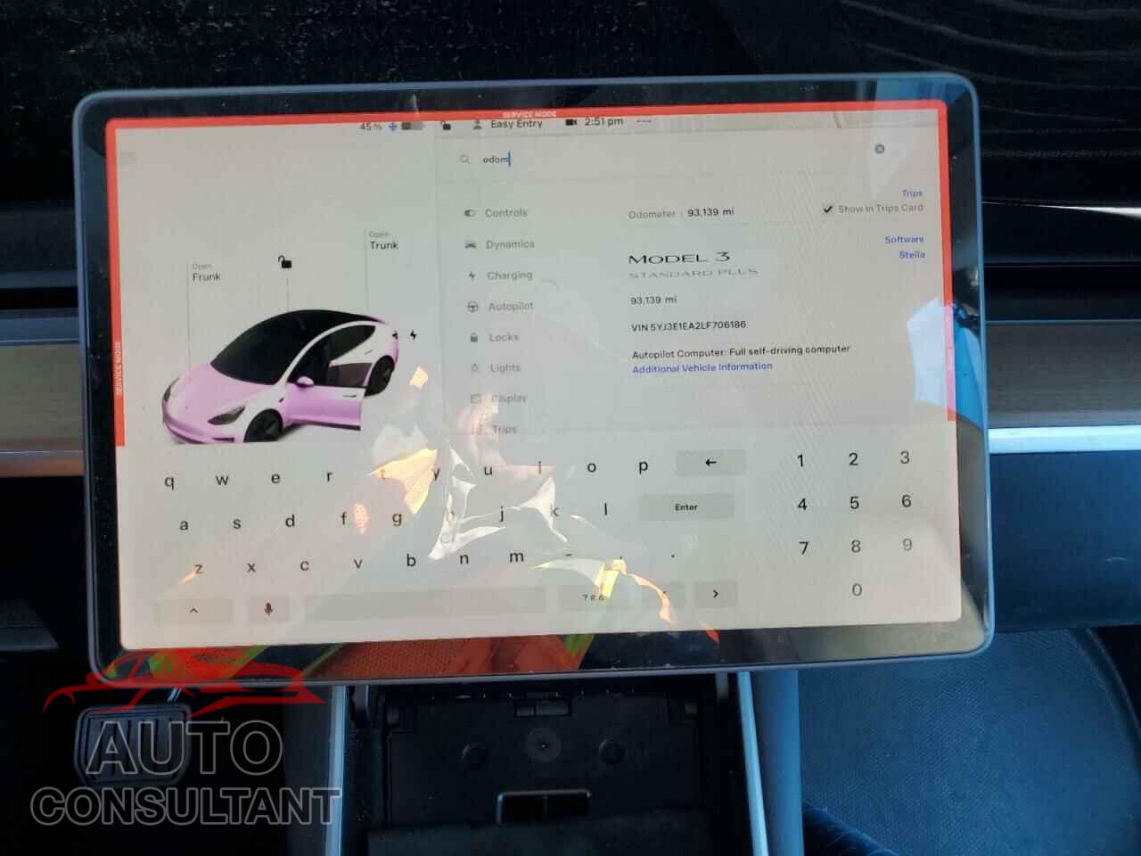 TESLA MODEL 3 2020 - 5YJ3E1EA2LF706186