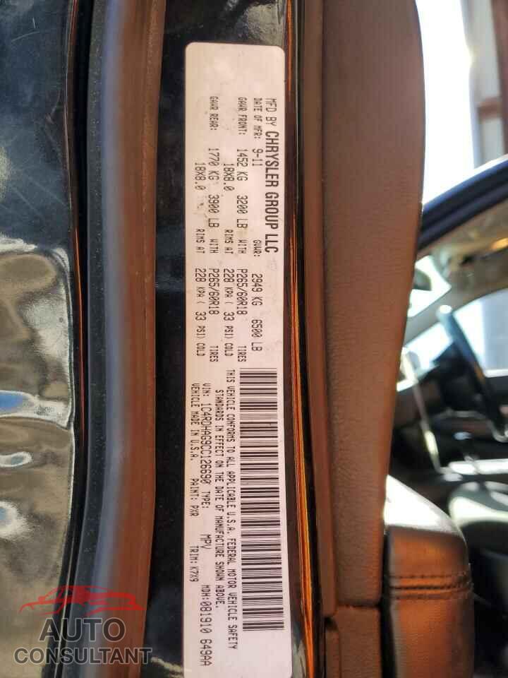 DODGE DURANGO 2012 - 1C4RDHAG9CC126690