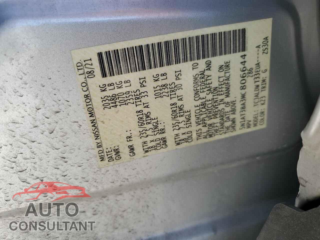 NISSAN ROGUE 2021 - 5N1AT3BA3MC806644