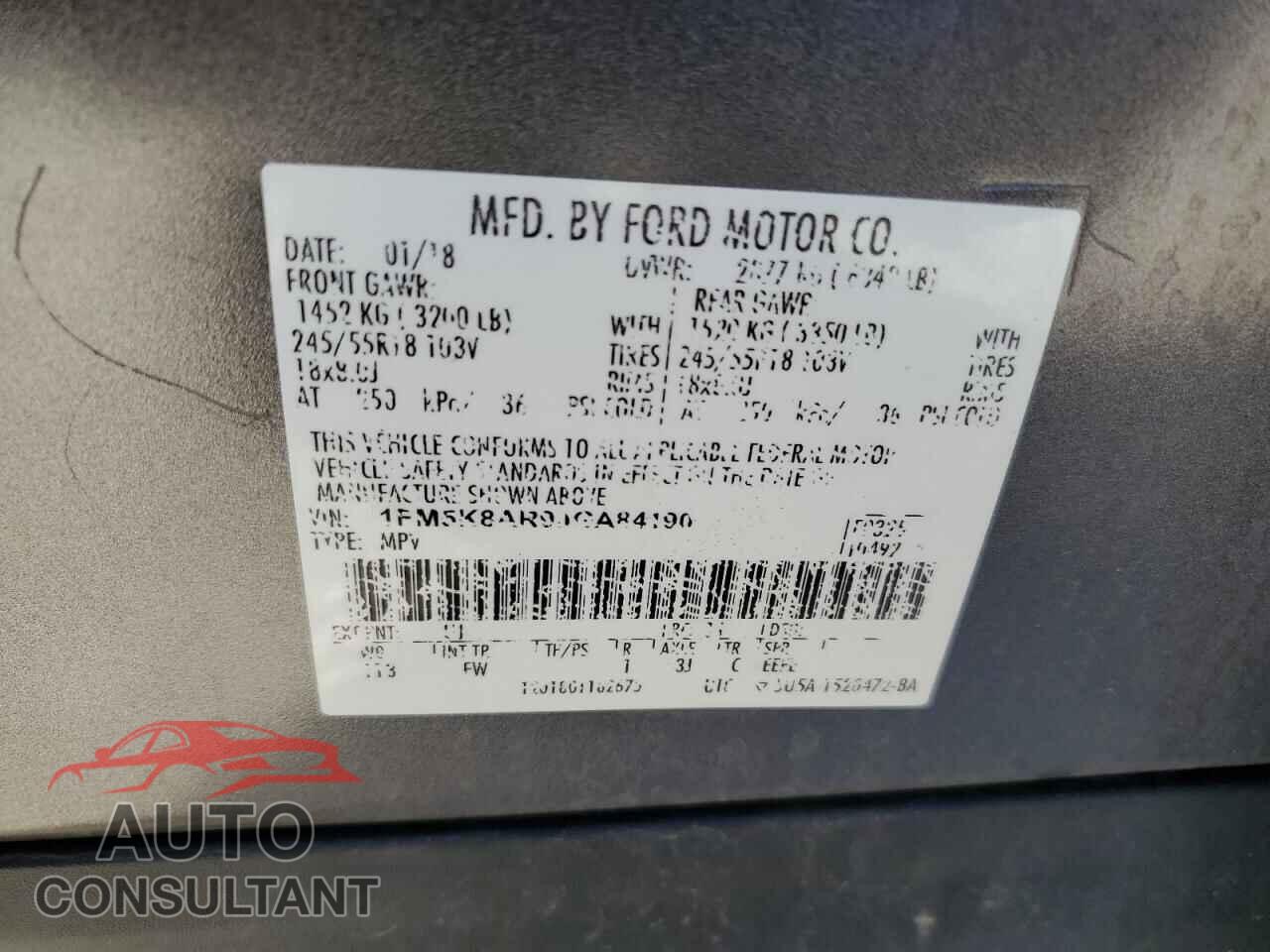 FORD EXPLORER 2018 - 1FM5K8AR9JGA84190