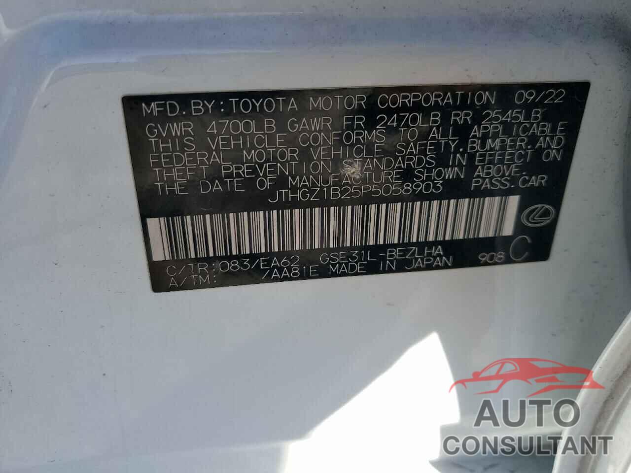 LEXUS IS 350 F S 2023 - JTHGZ1B25P5058903