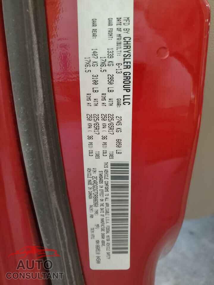 DODGE CARAVAN 2013 - 2C4RDGDG7DR806960