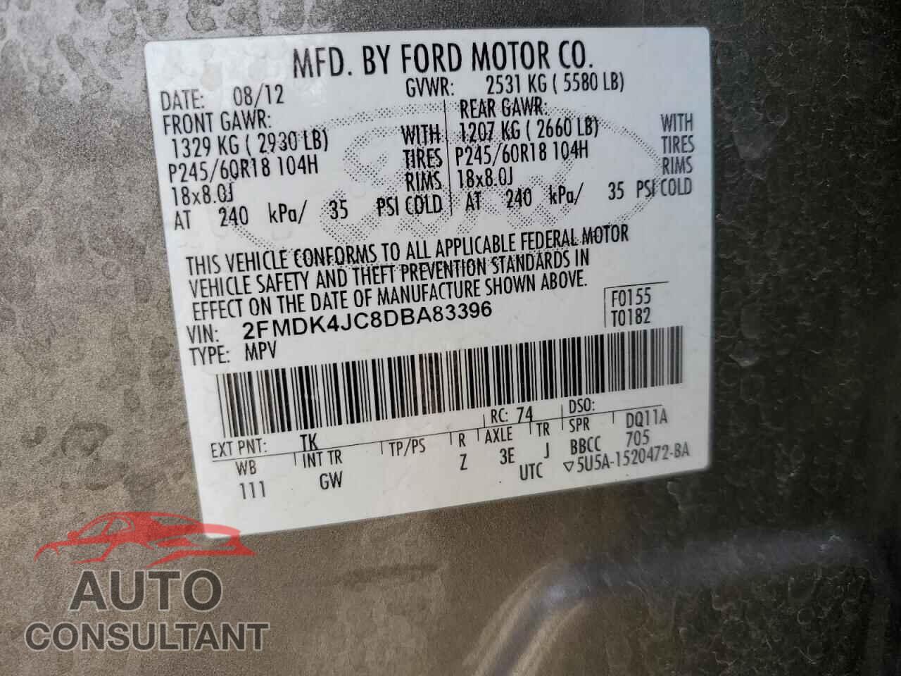 FORD EDGE 2013 - 2FMDK4JC8DBA83396