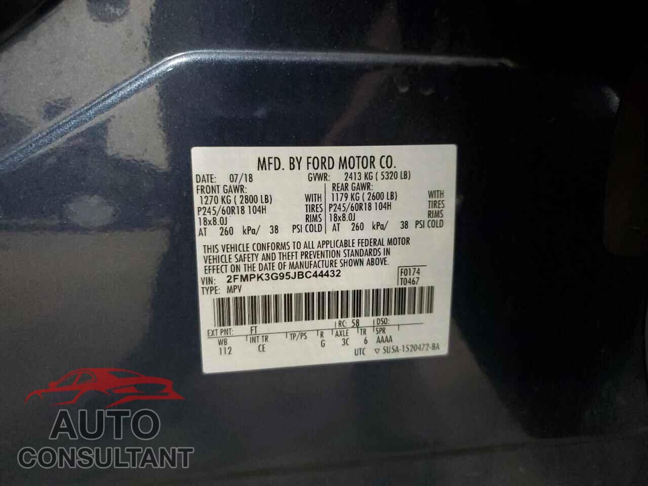 FORD EDGE 2018 - 2FMPK3G95JBC44432