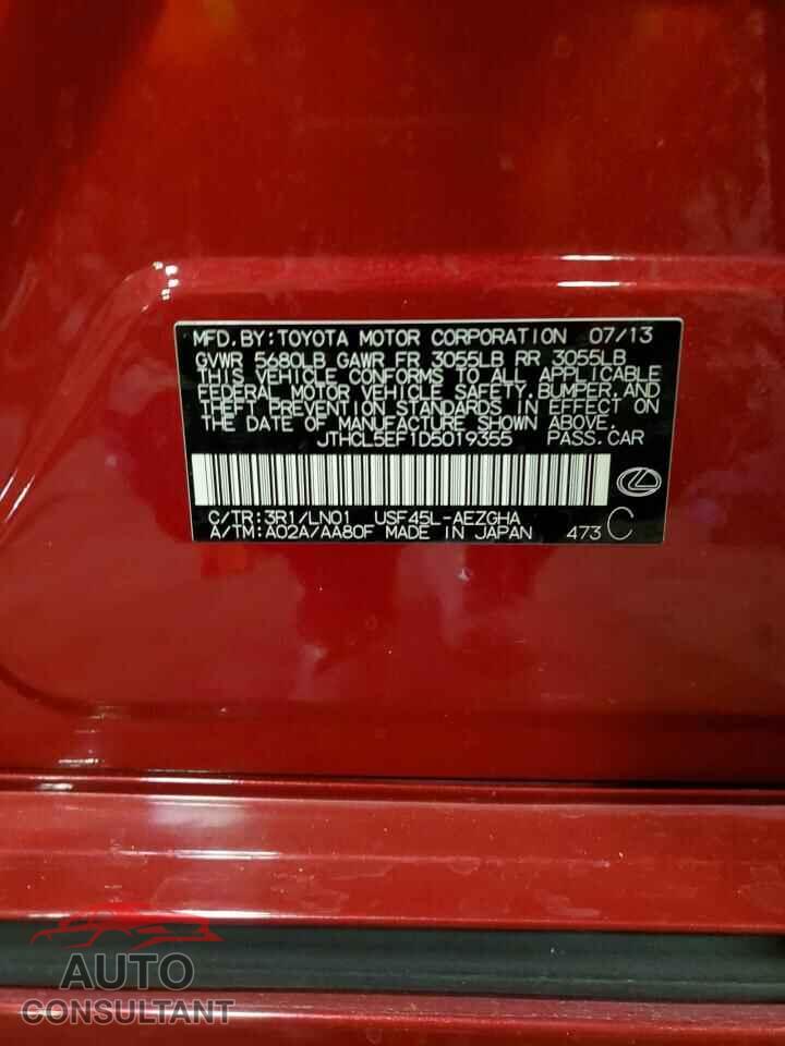 LEXUS LS460 2013 - JTHCL5EF1D5019355