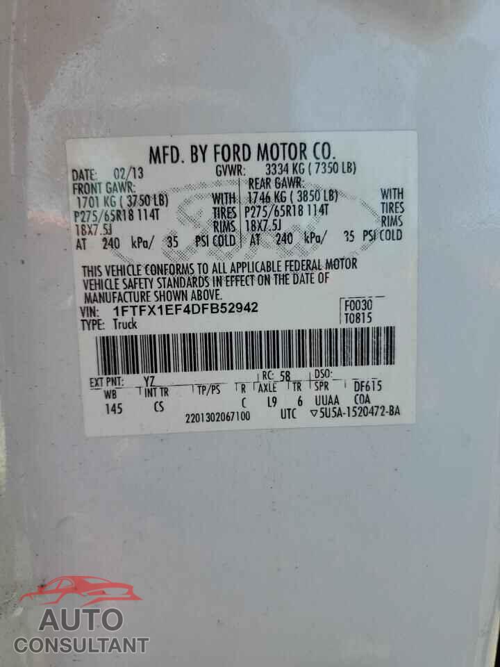 FORD F-150 2013 - 1FTFX1EF4DFB52942