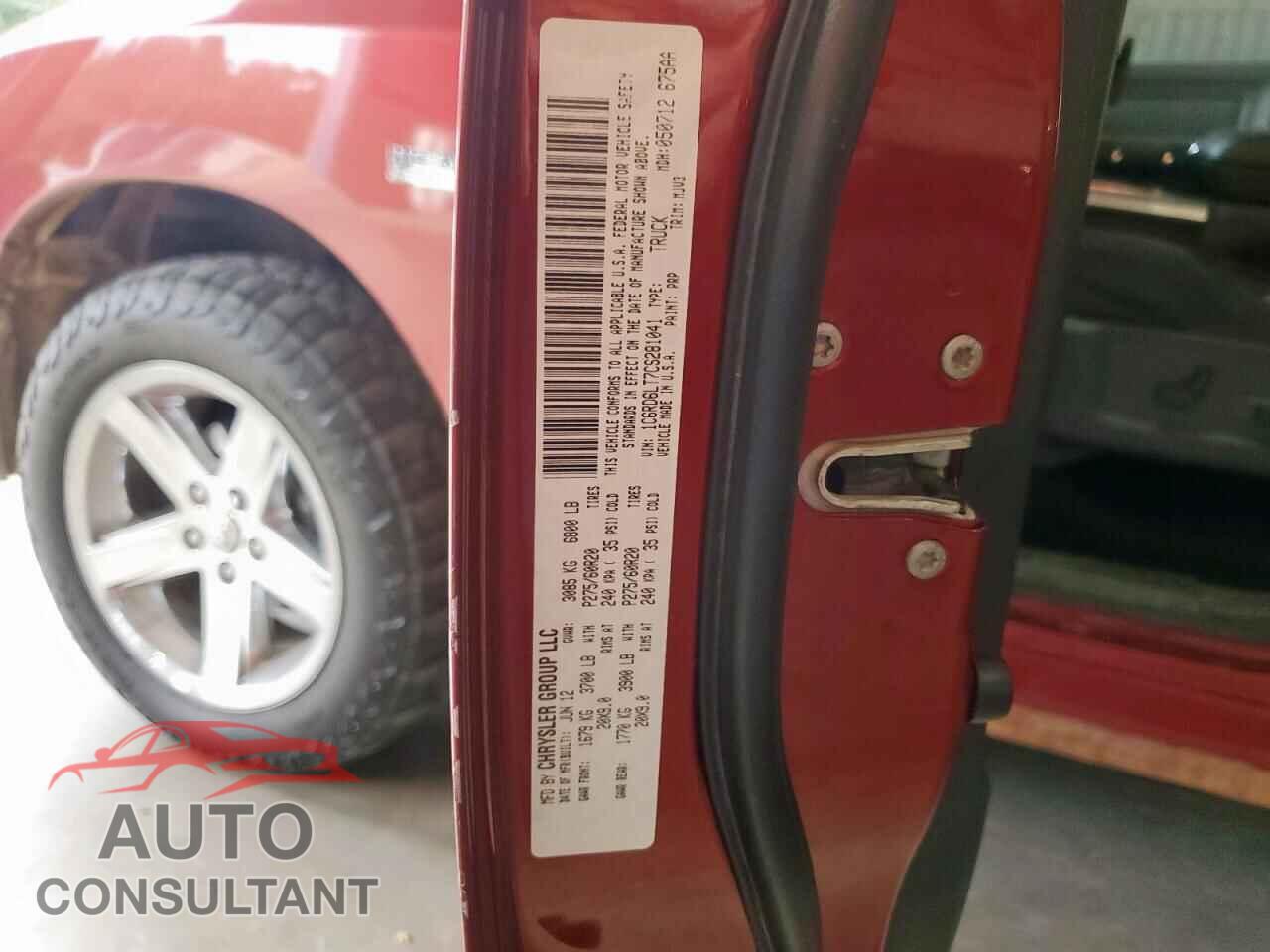DODGE RAM 1500 2012 - 1C6RD6LT7CS281041