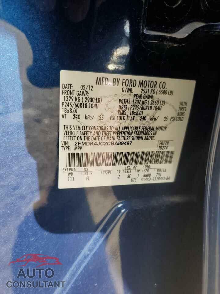 FORD EDGE 2012 - 2FMDK4JC2CBA89497