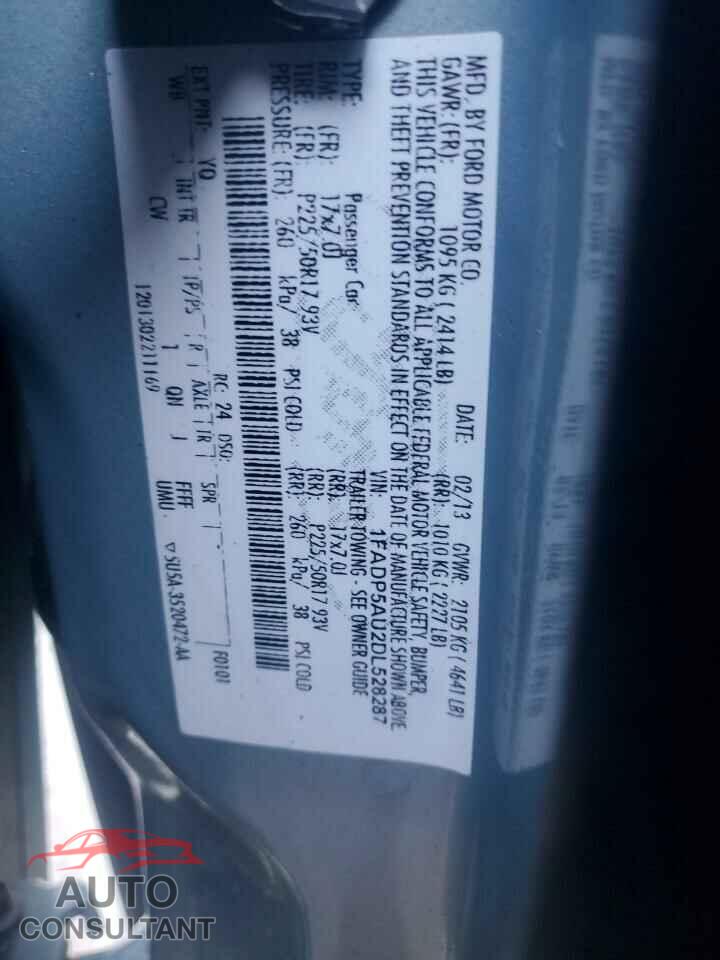 FORD CMAX 2013 - 1FADP5AU2DL528287