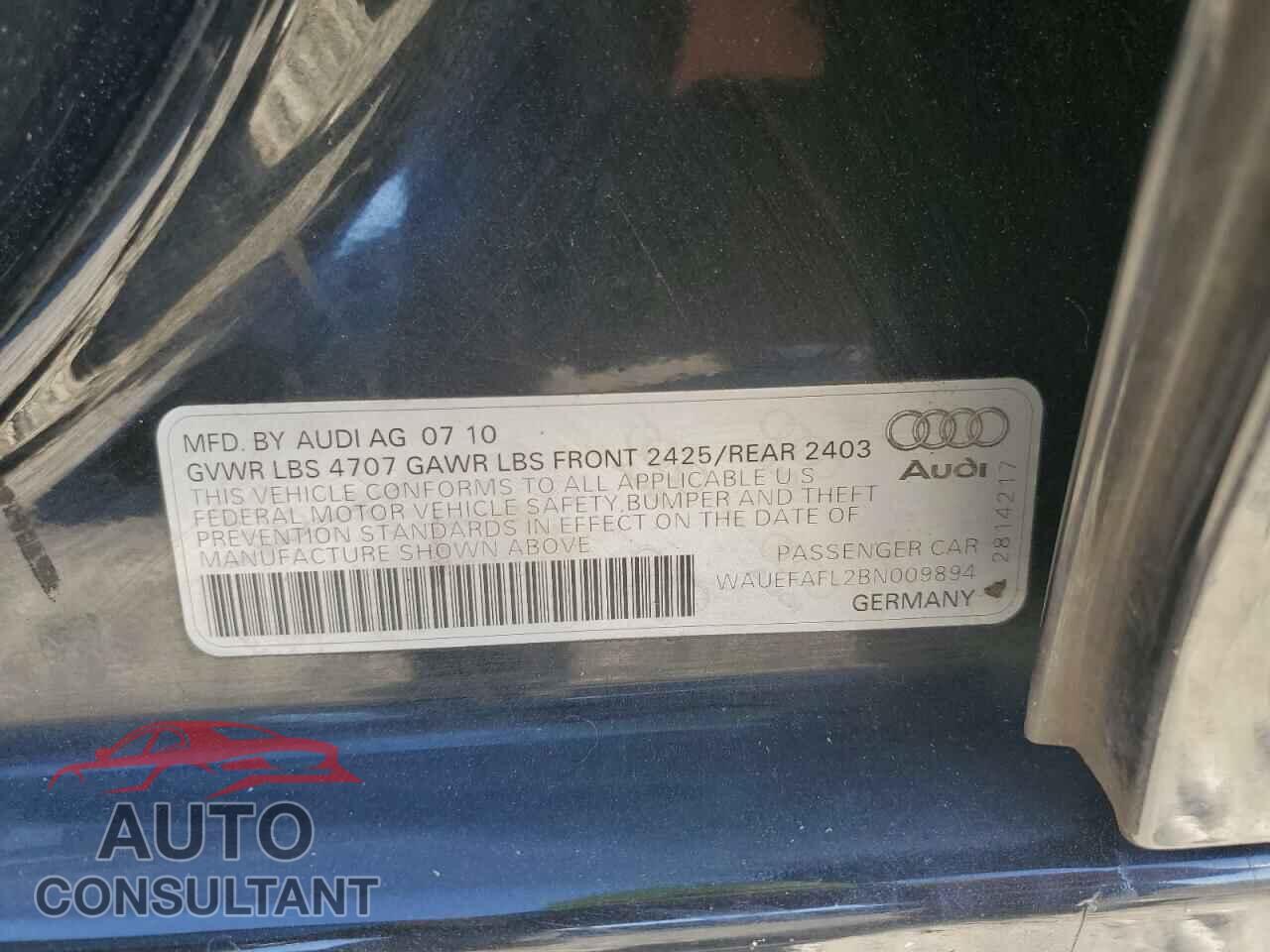 AUDI A4 2011 - WAUEFAFL2BN009894