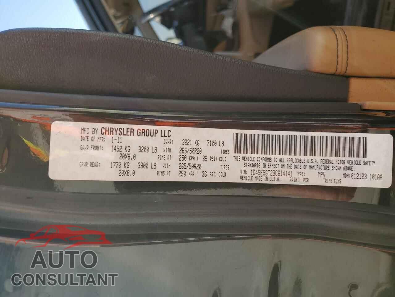 DODGE DURANGO 2011 - 1D4SE5GT2BC614141