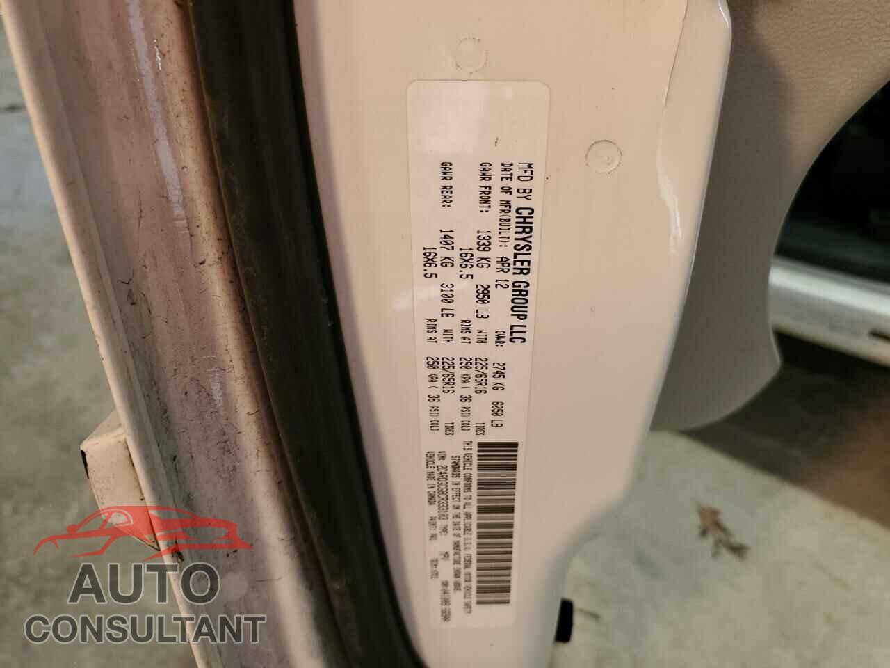DODGE CARAVAN 2012 - 2C4RDGCG8CR333103