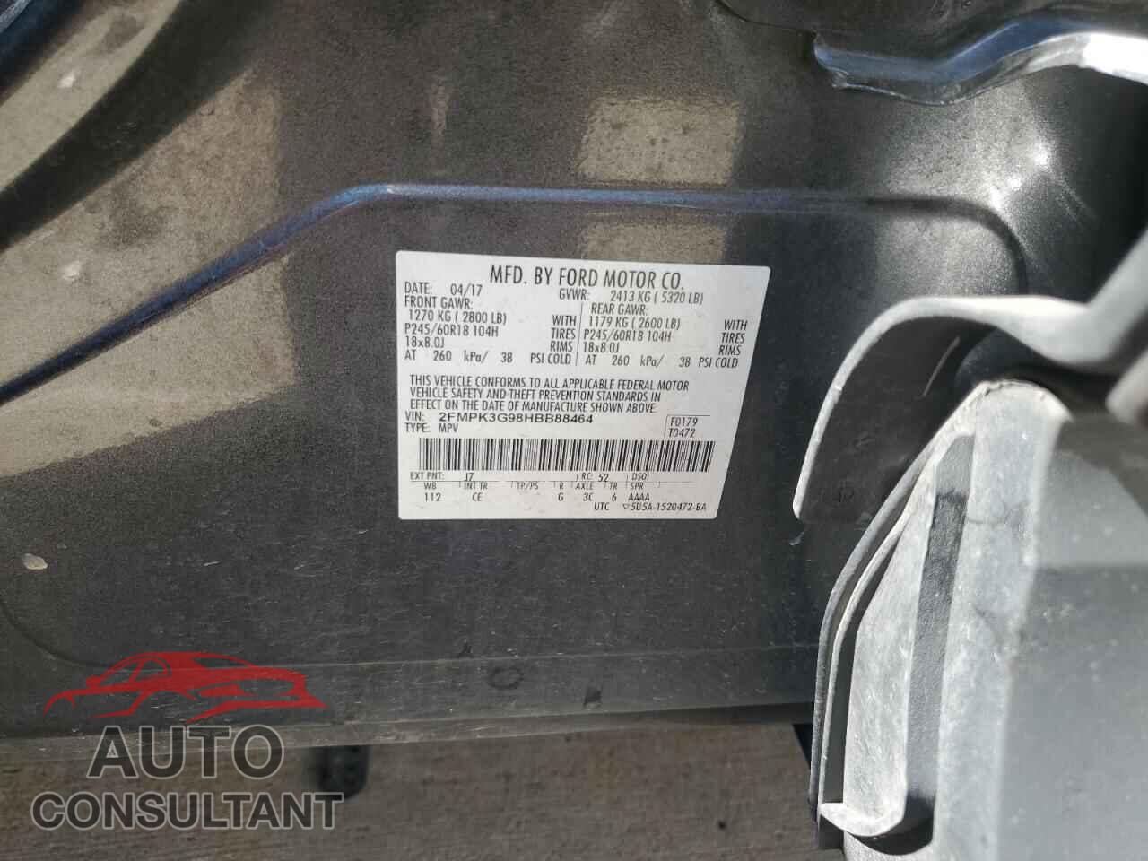 FORD EDGE 2017 - 2FMPK3G98HBB88464