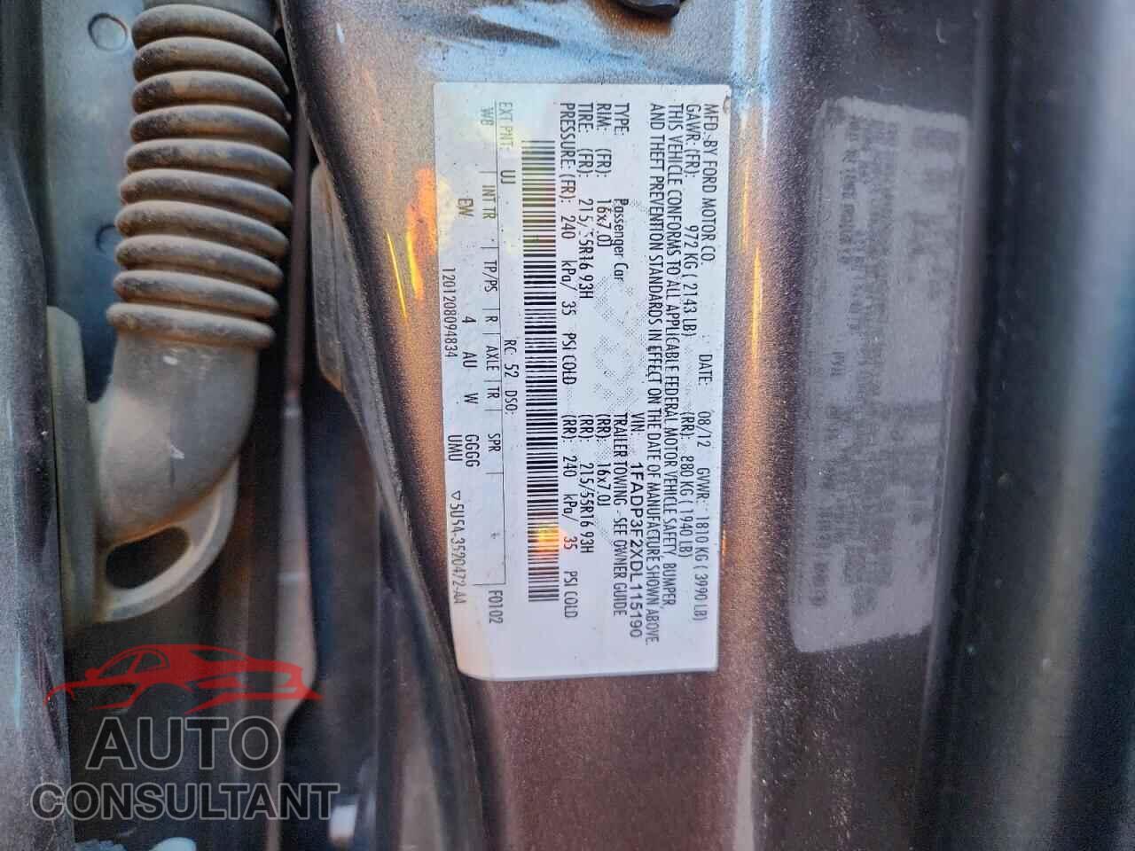 FORD FOCUS 2013 - 1FADP3F2XDL115190