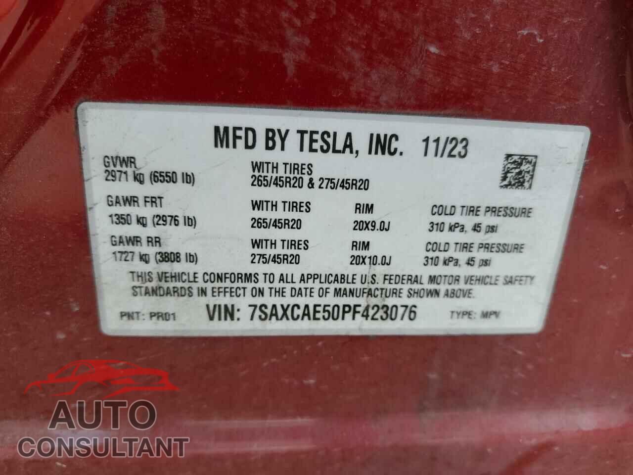 TESLA MODEL X 2023 - 7SAXCAE50PF423076
