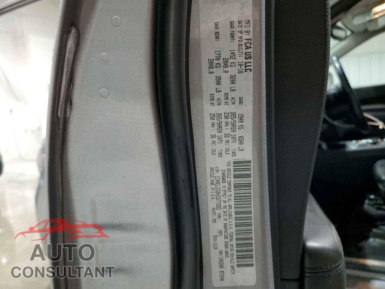 DODGE DURANGO 2017 - 1C4RDJDG8HC677283