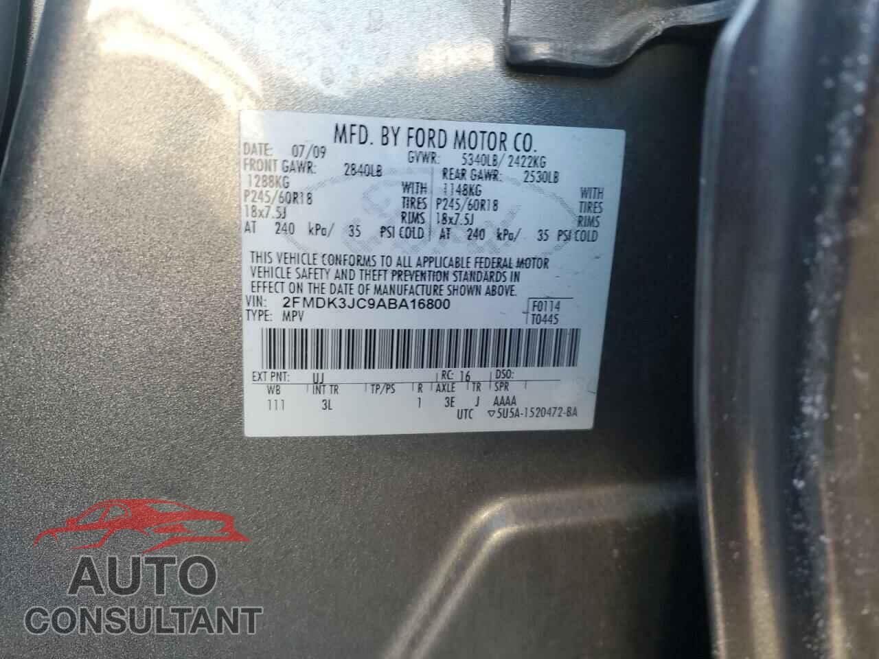 FORD EDGE 2010 - 2FMDK3JC9ABA16800