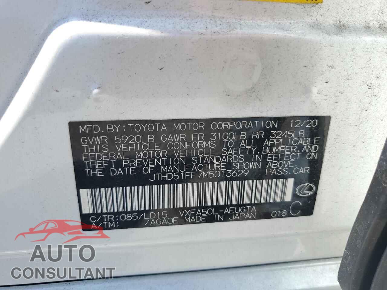LEXUS LS500 2021 - JTHD51FF7M5013629
