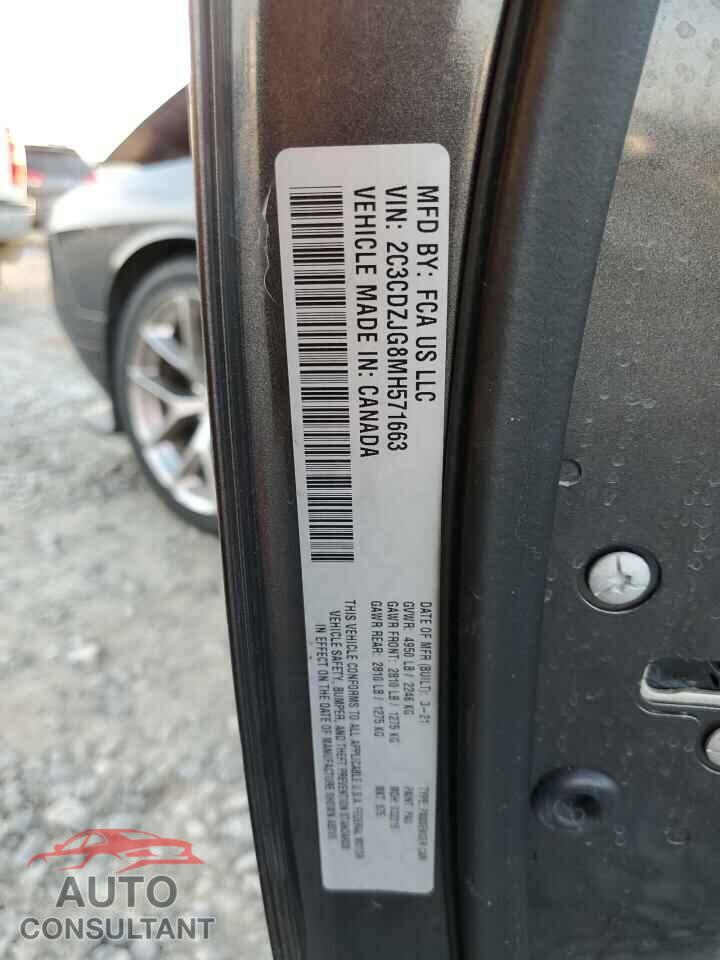 DODGE CHALLENGER 2021 - 2C3CDZJG8MH571663