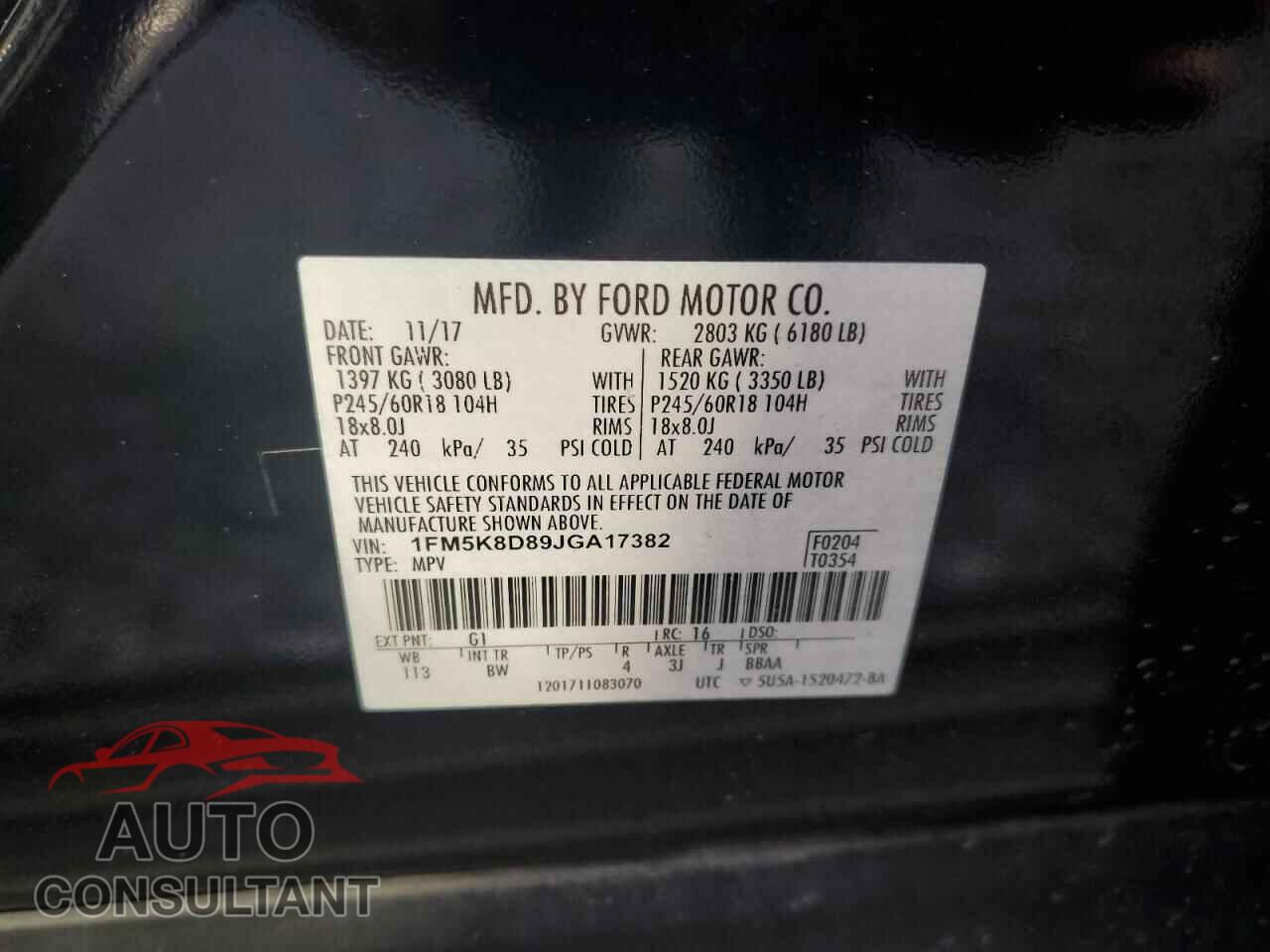 FORD EXPLORER 2018 - 1FM5K8D89JGA17382