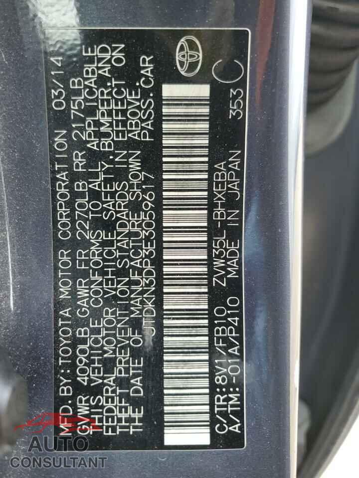 TOYOTA PRIUS 2014 - JTDKN3DP3E3059617