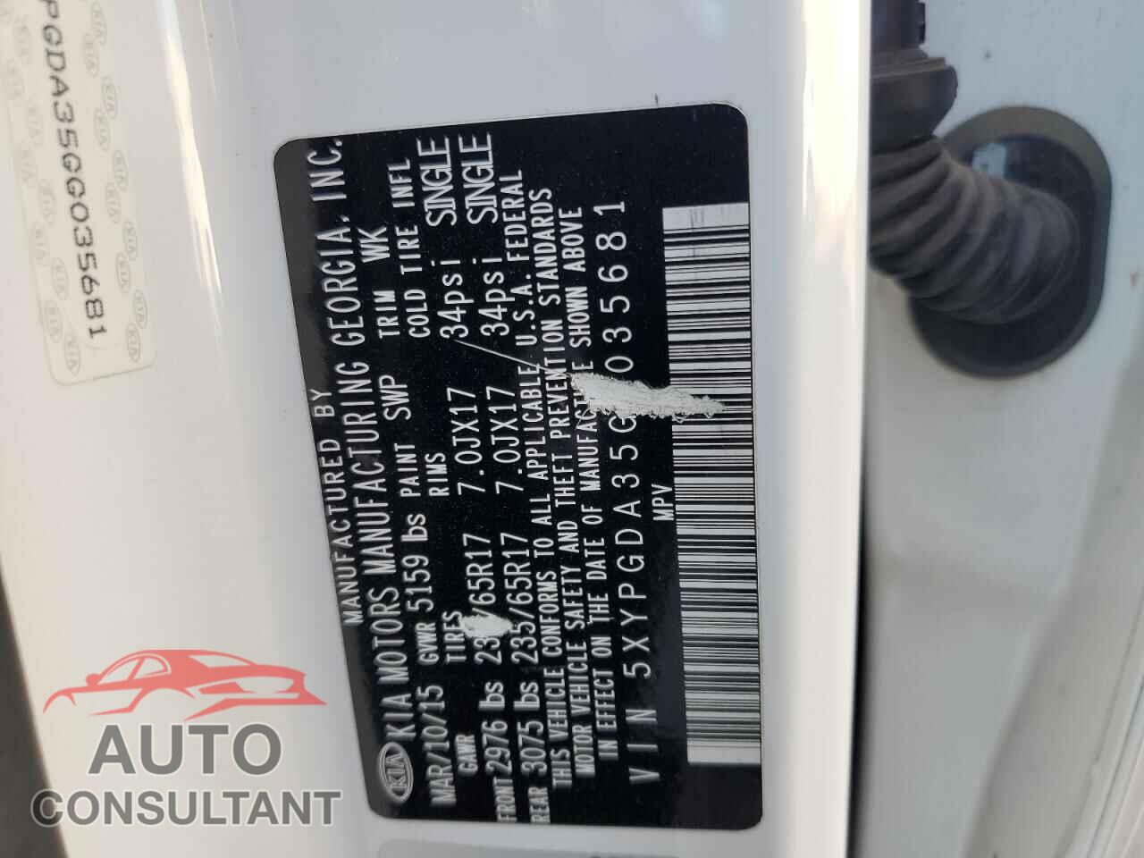 KIA SORENTO 2016 - 5XYPGDA35GG035681