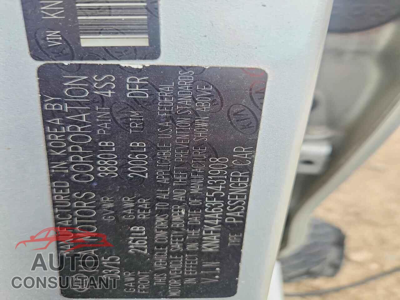 KIA FORTE 2015 - KNAFK4A63F5431908