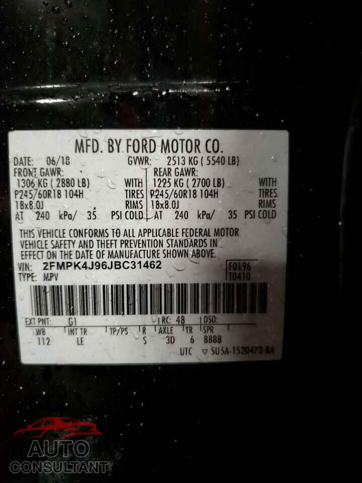 FORD EDGE 2018 - 2FMPK4J96JBC31462