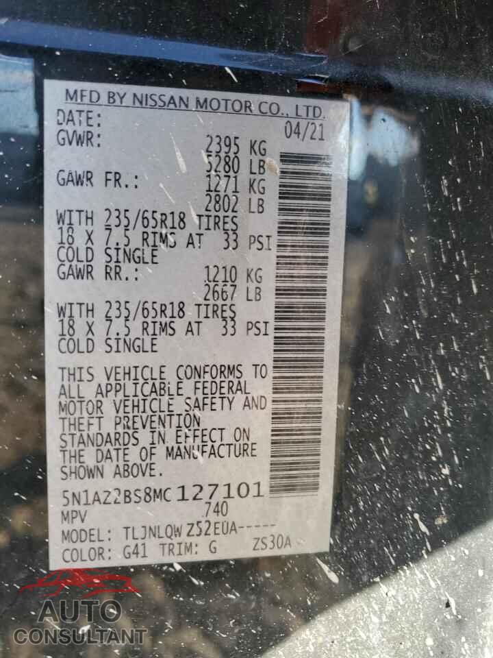 NISSAN MURANO 2021 - 5N1AZ2BS8MC127101